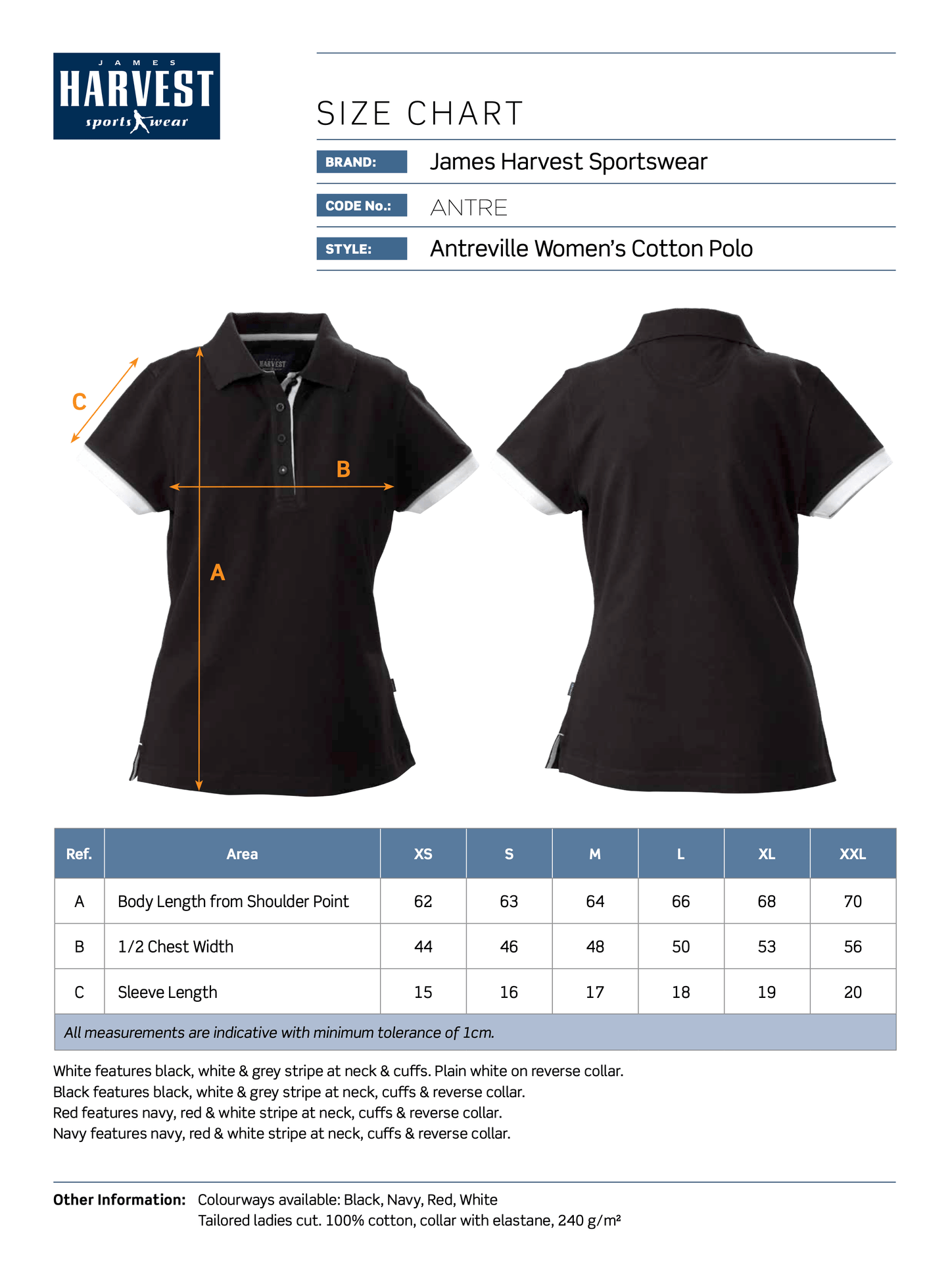 Antreville Women's Cotton Polo T-Shirts and Polos James Harvest