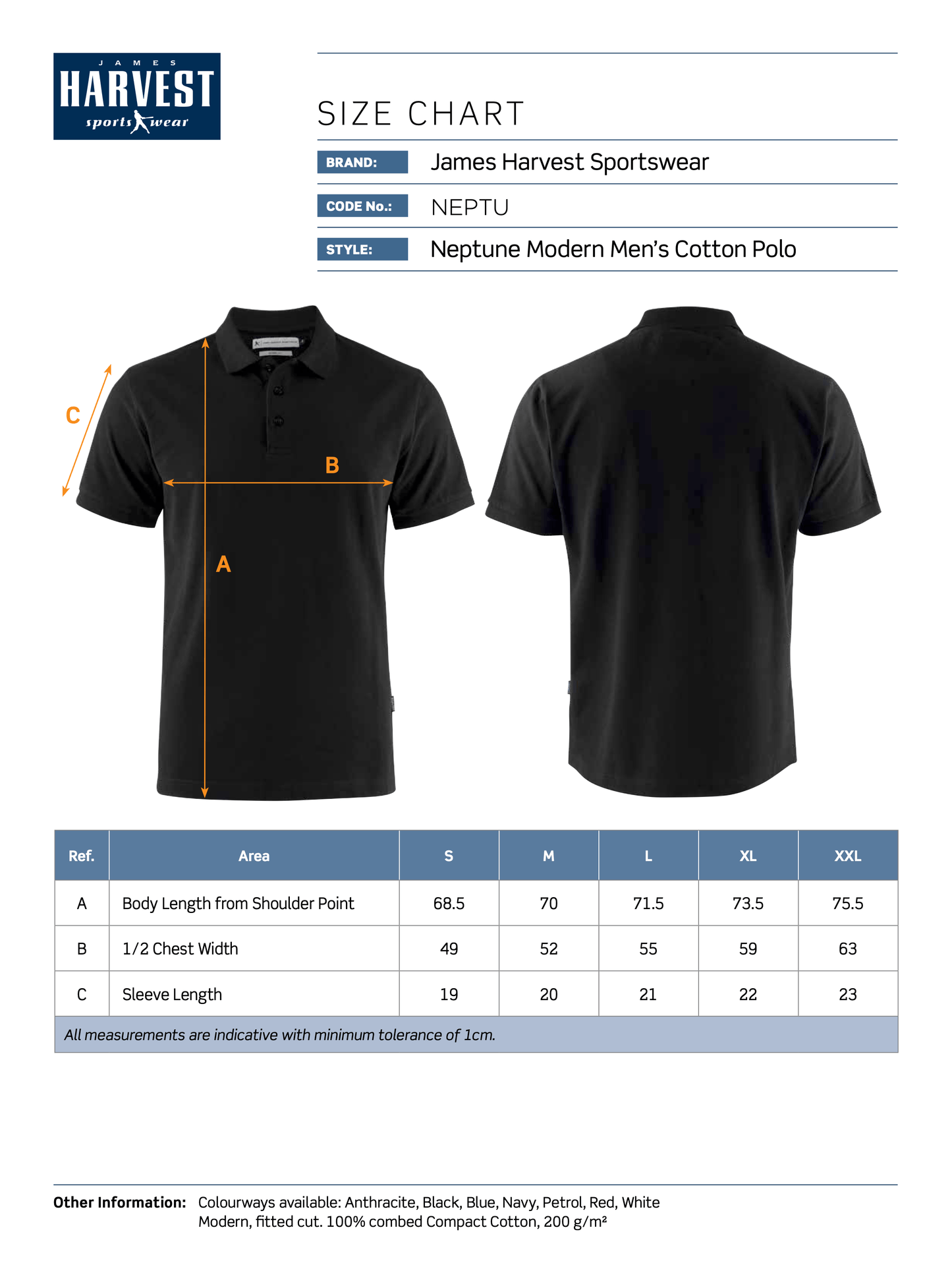 Neptune Modern Fit Polo T-Shirts and Polos James Harvest