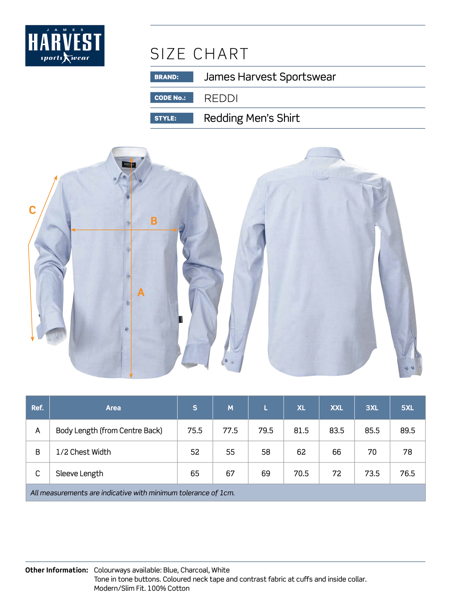 Redding Men's Shirt Shirts James Harvest
