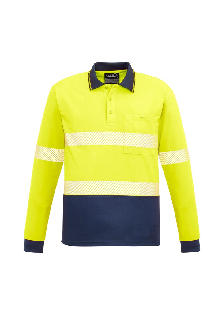 Unisex Hi Vis Segmented Tape Long Sleeve Polo Workwear Fashion Biz / Syzmik