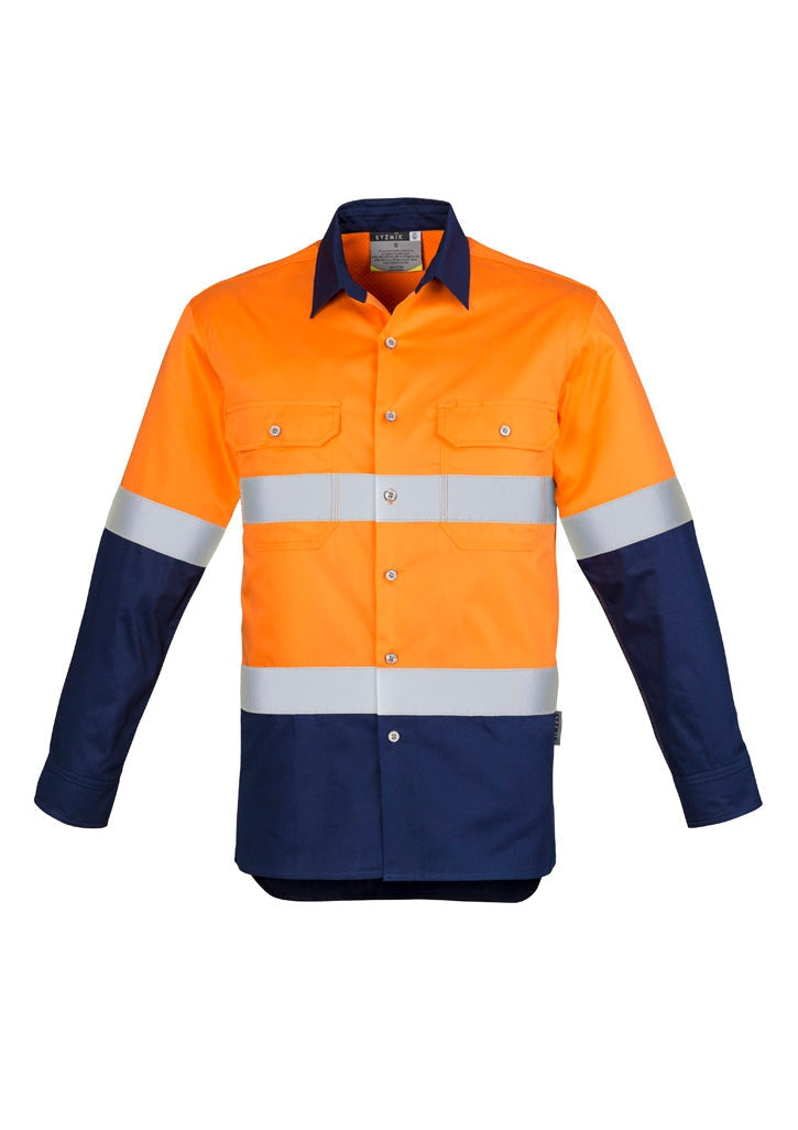 Mens Industrial Long Sleeve Shirt - Hoop Taped Workwear Fashion Biz / Syzmik