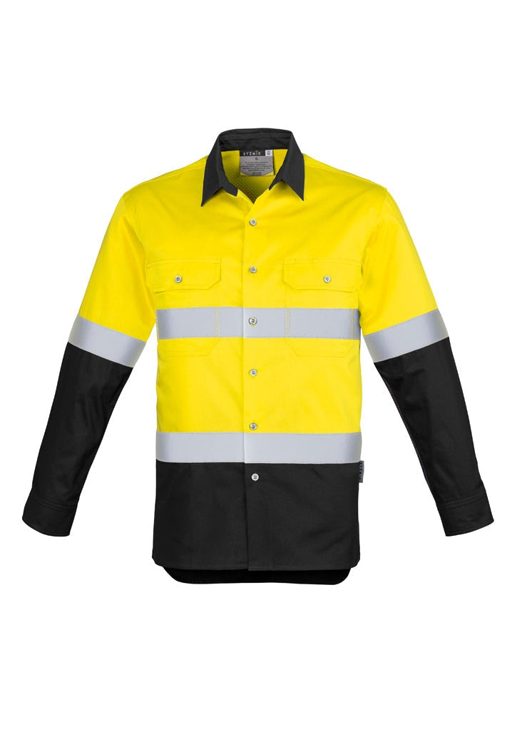 Mens Industrial Long Sleeve Shirt - Hoop Taped Workwear Fashion Biz / Syzmik