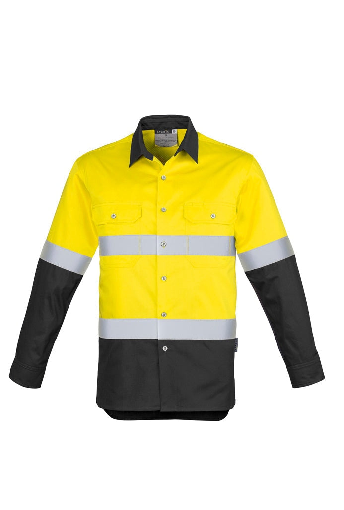 Mens Industrial Long Sleeve Shirt - Hoop Taped Workwear Fashion Biz / Syzmik