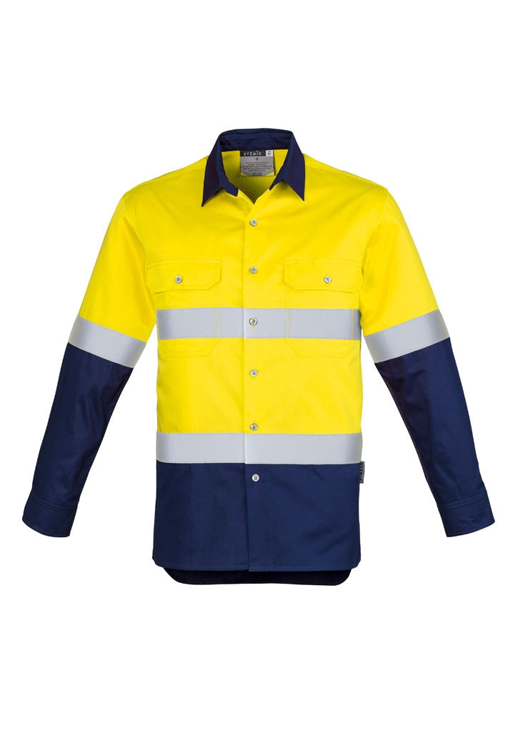Mens Industrial Long Sleeve Shirt - Hoop Taped Workwear Fashion Biz / Syzmik