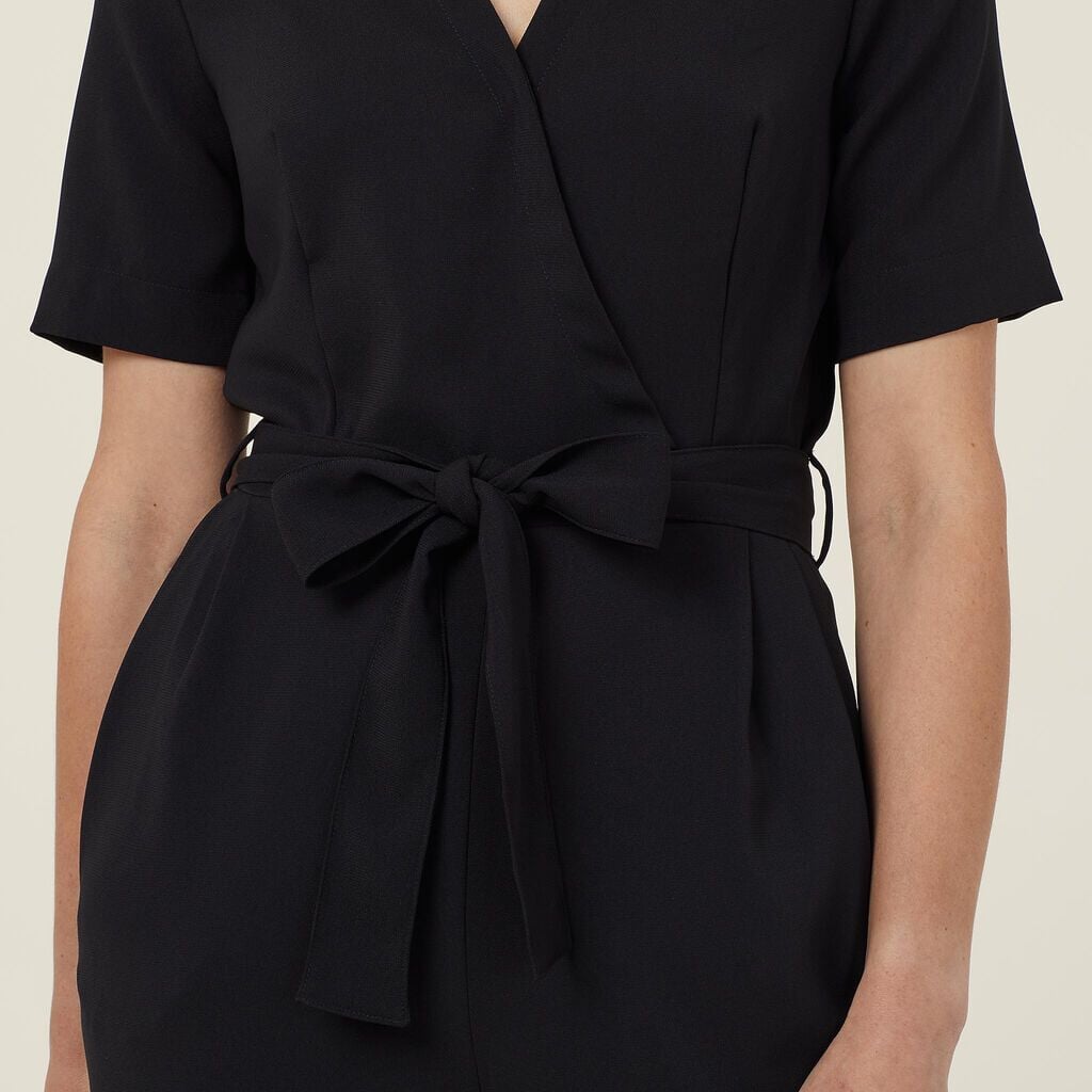 Womens Heavy Stretch Georgette Short Sleeve Jumpsuit Shirts NNT