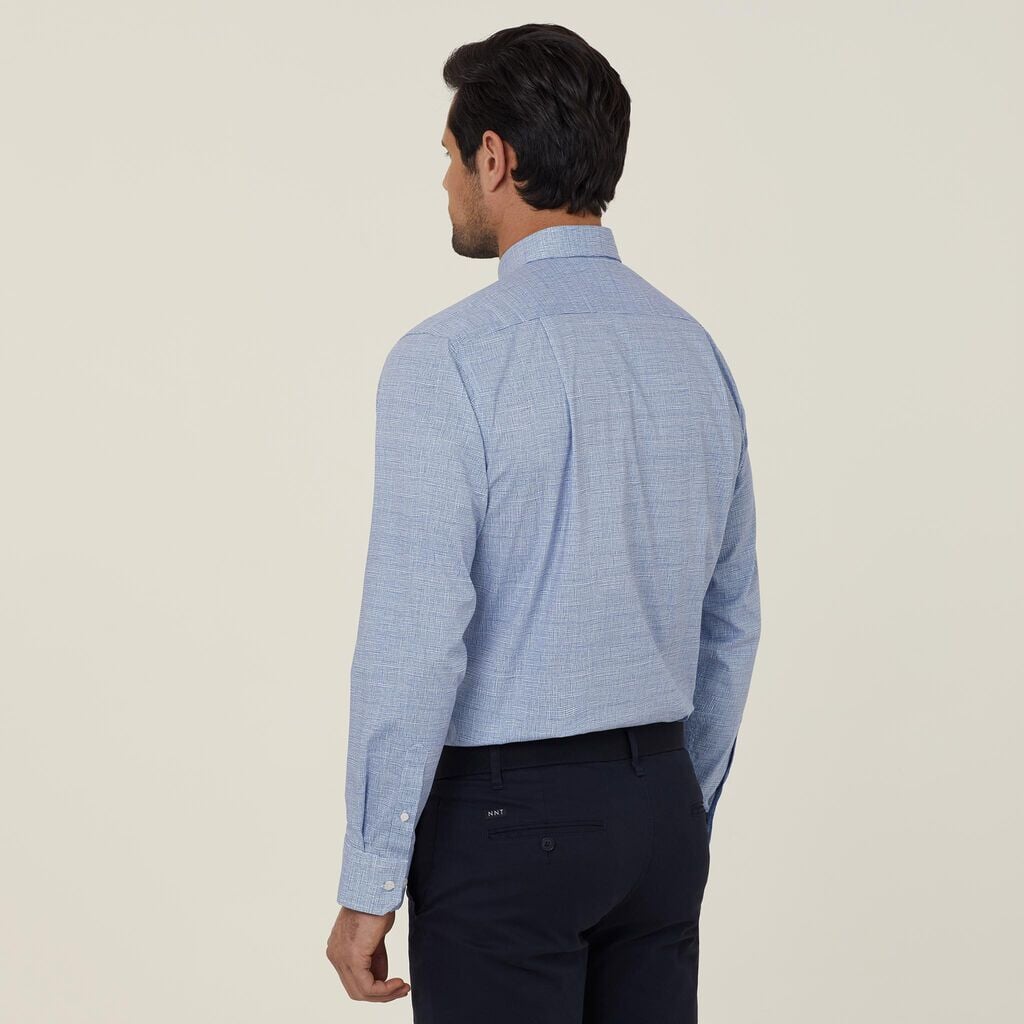 Mens Avignon Abstract Print Stretch Long Sleeve Shirt Shirts NNT