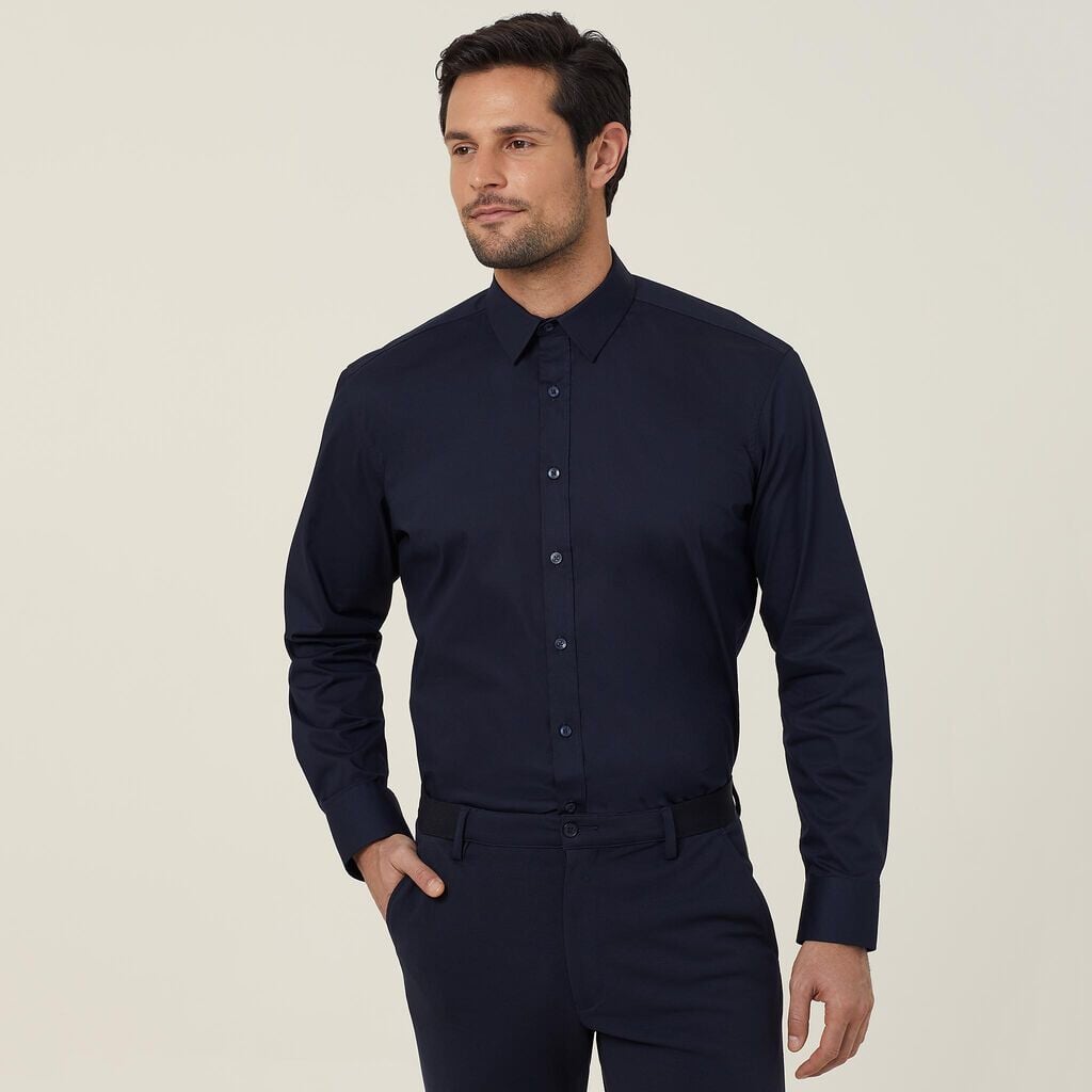 Mens Avignon Stretch Long Sleeve Shirt Shirts NNT