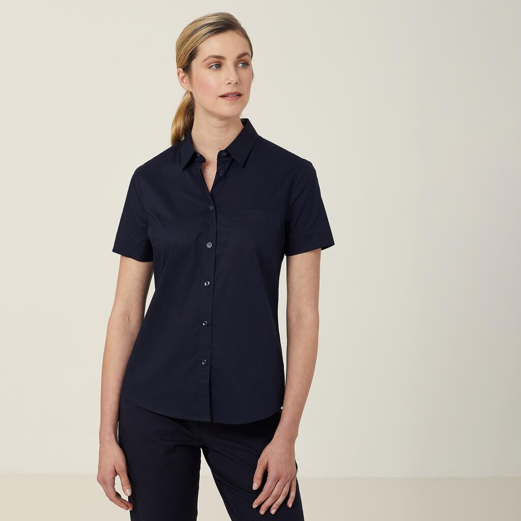 Womens Avignon Stretch Short Sleeve Slim Shirt Shirts NNT