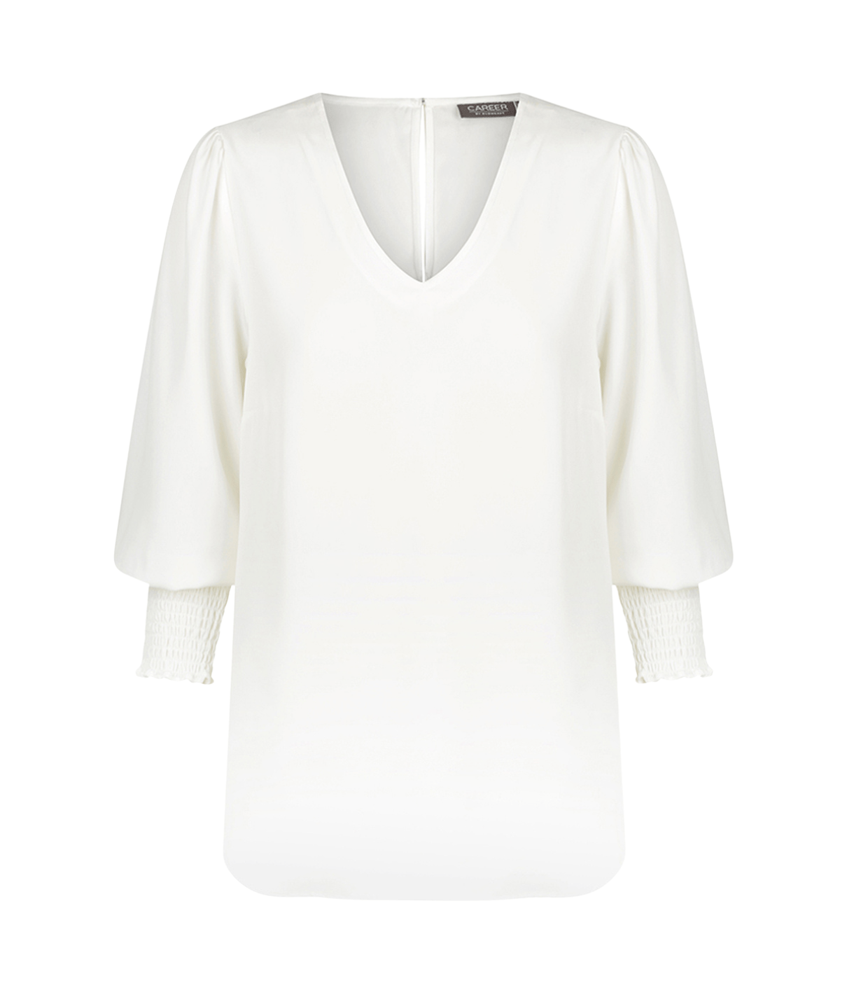 Womens Cleo V Neck Shirred Cuff Top Shirts Gloweave