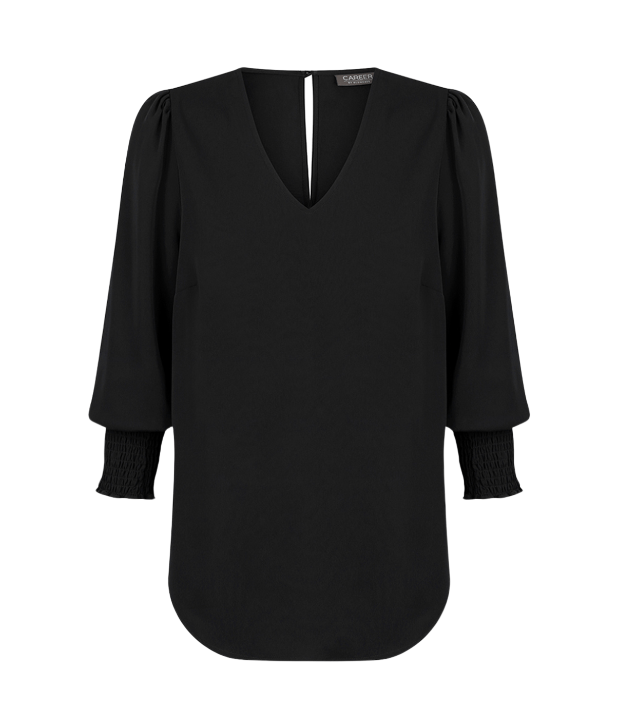 Womens Cleo V Neck Shirred Cuff Top Shirts Gloweave