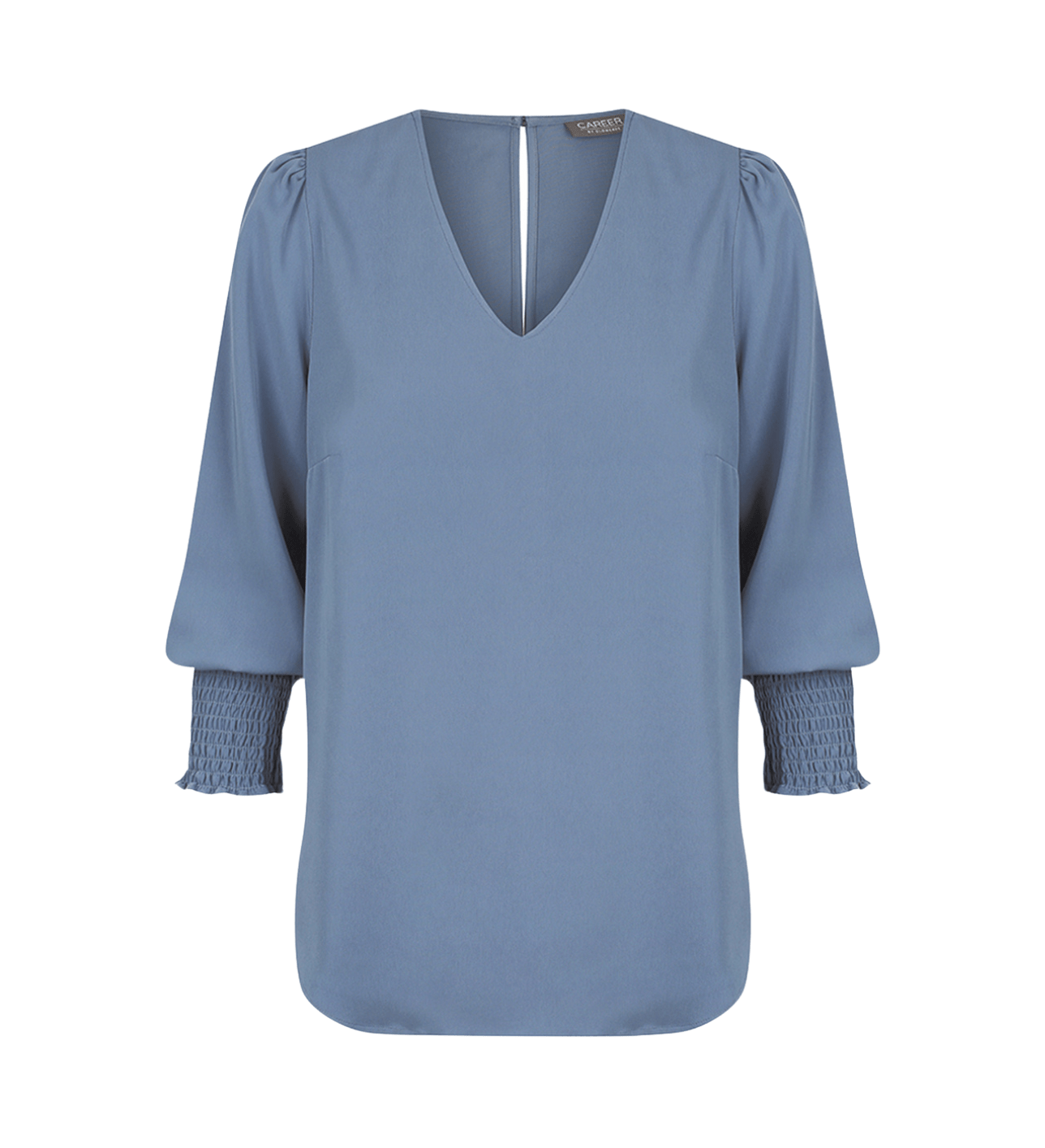 Womens Cleo V Neck Shirred Cuff Top Shirts Gloweave