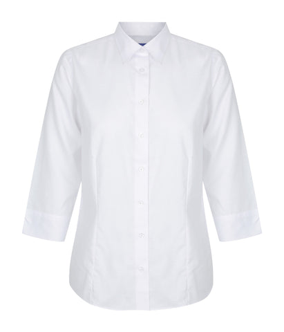 Womens Oxford Weave 3/4 Sleeve Shirt Shirts Gloweave