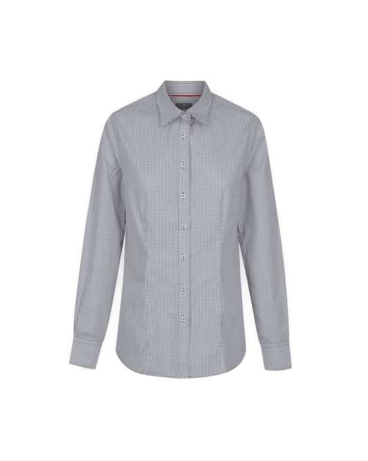 Womens Micro Check Long Sleeve Shirt Shirts Gloweave