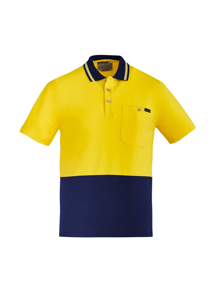 Mens Hi Vis Cotton Short Sleeve Polo Workwear Fashion Biz / Syzmik