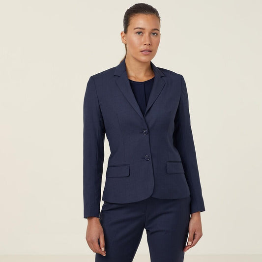Womens Sharkskin 2 Button Mid-Length Detail Jacket Corporate NNT