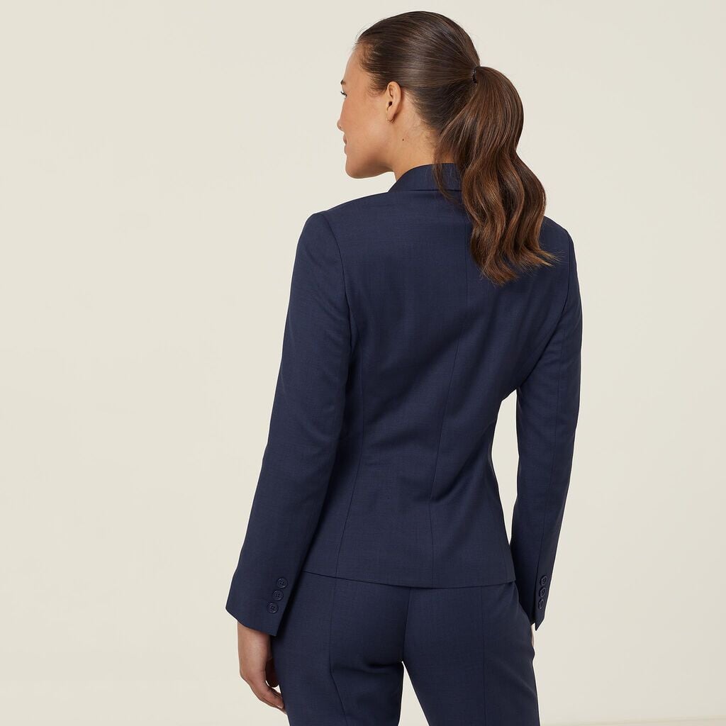 Womens Sharkskin 2 Button Mid-Length Detail Jacket Corporate NNT