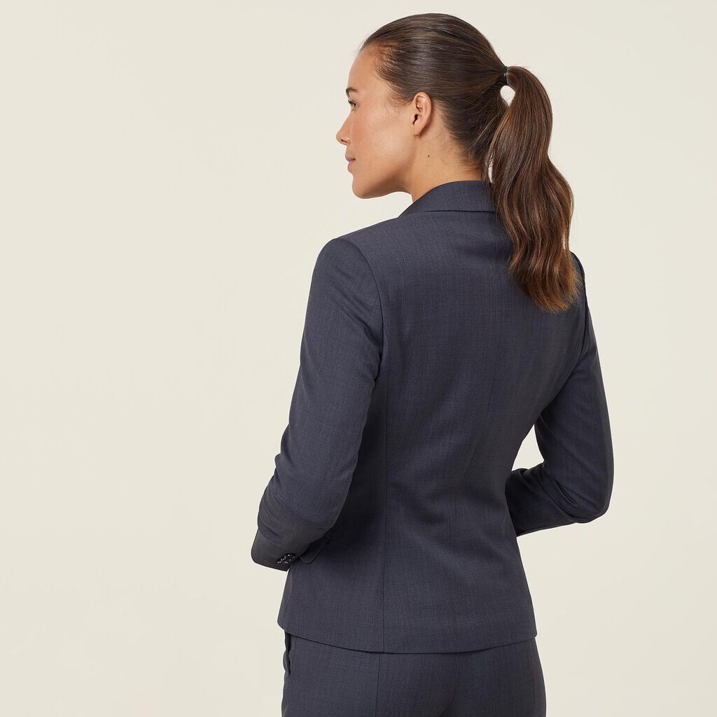 Womens Sharkskin 2 Button Mid-Length Detail Jacket Corporate NNT