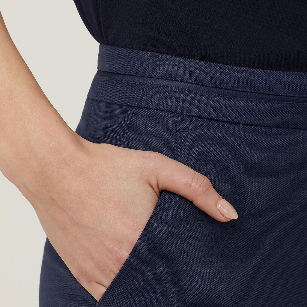 Womens Sharkskin Slimline Detail Pant Corporate NNT