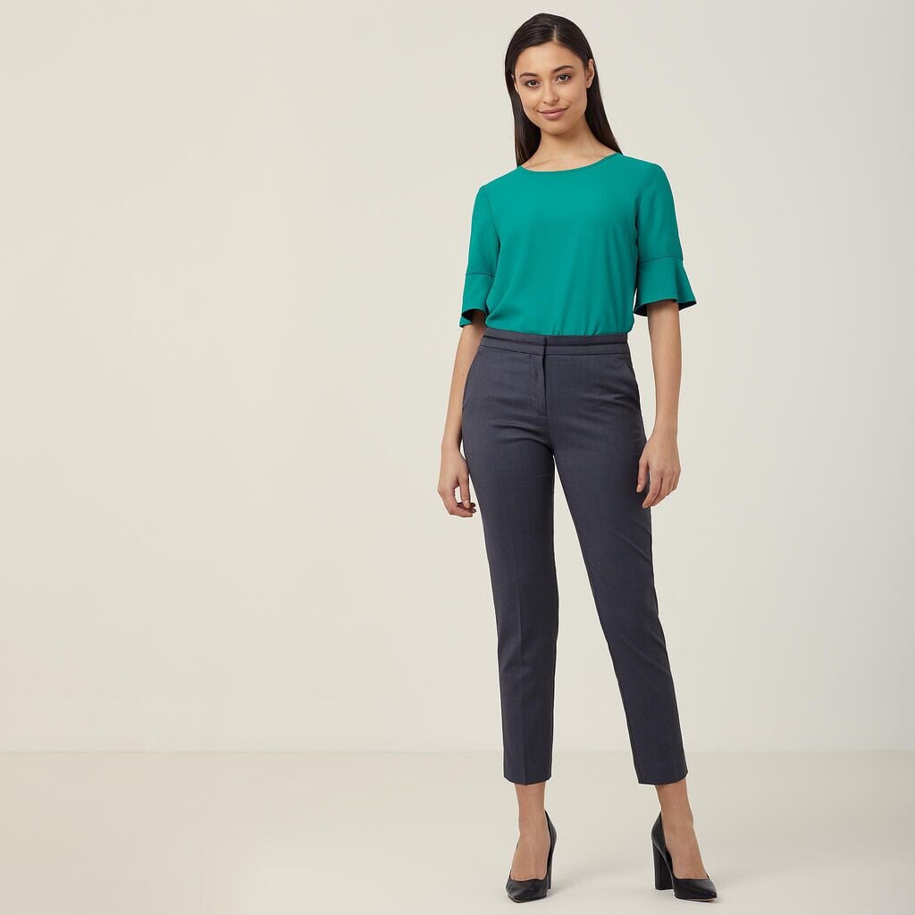 Womens Sharkskin Slimline Detail Pant Corporate NNT