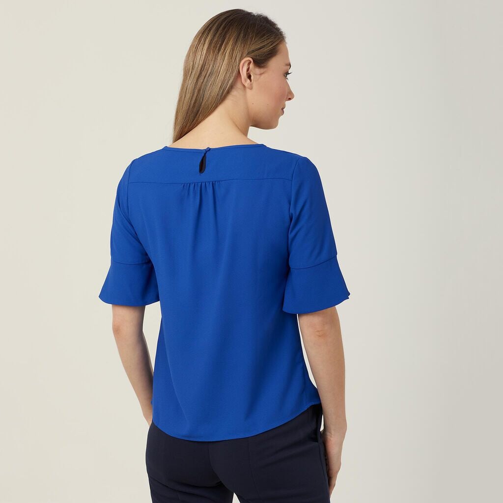 Womens French Georgette Fluted Sleeve Top Shirts NNT