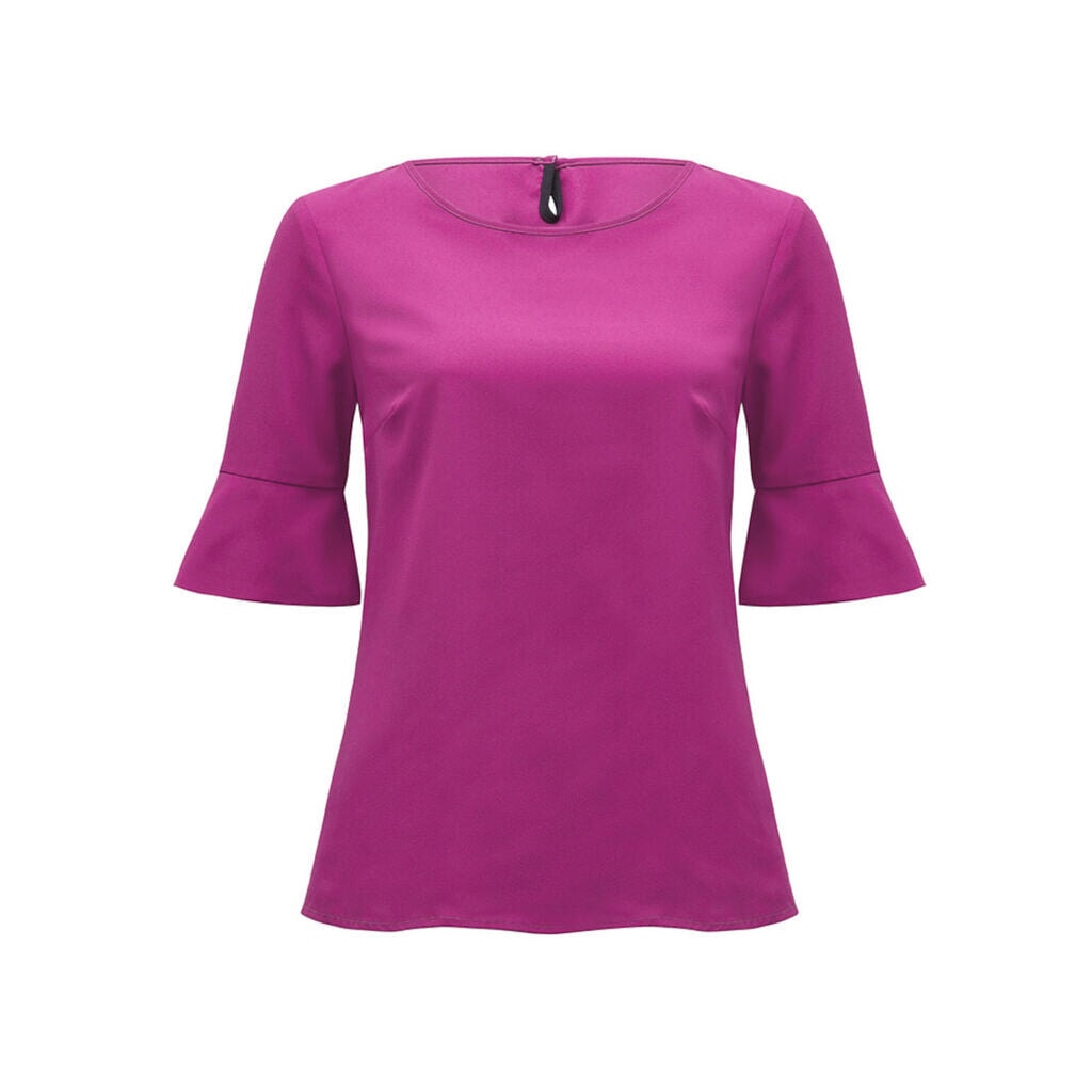 Womens French Georgette Fluted Sleeve Top Shirts NNT