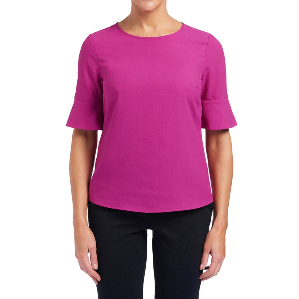 Womens French Georgette Fluted Sleeve Top Shirts NNT