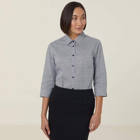 Womens Avignon Abstract Print Stretch 3/4 Sleeve Shirt Shirts NNT