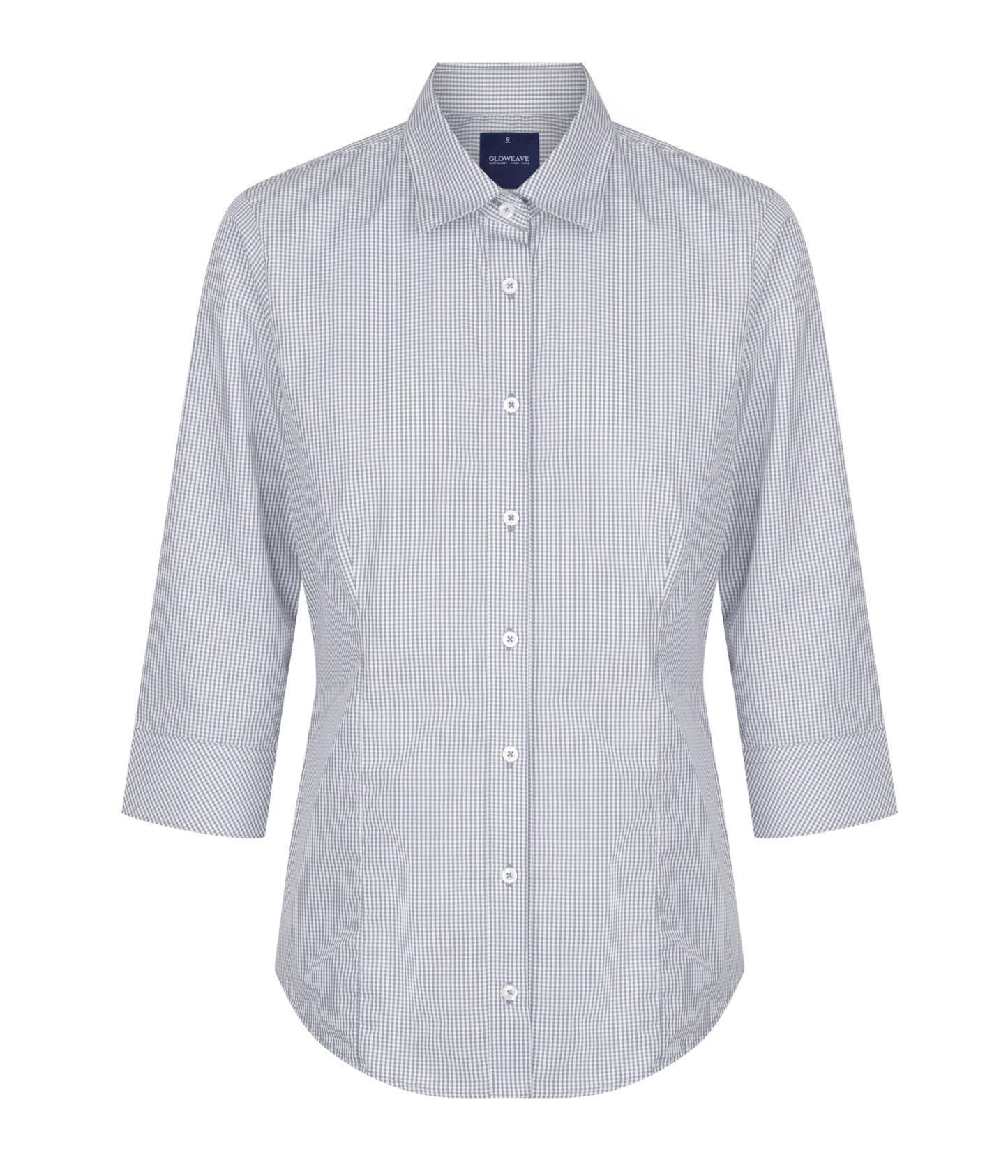 Womens Gingham 3/4 Sleeve Shirt Shirts Gloweave