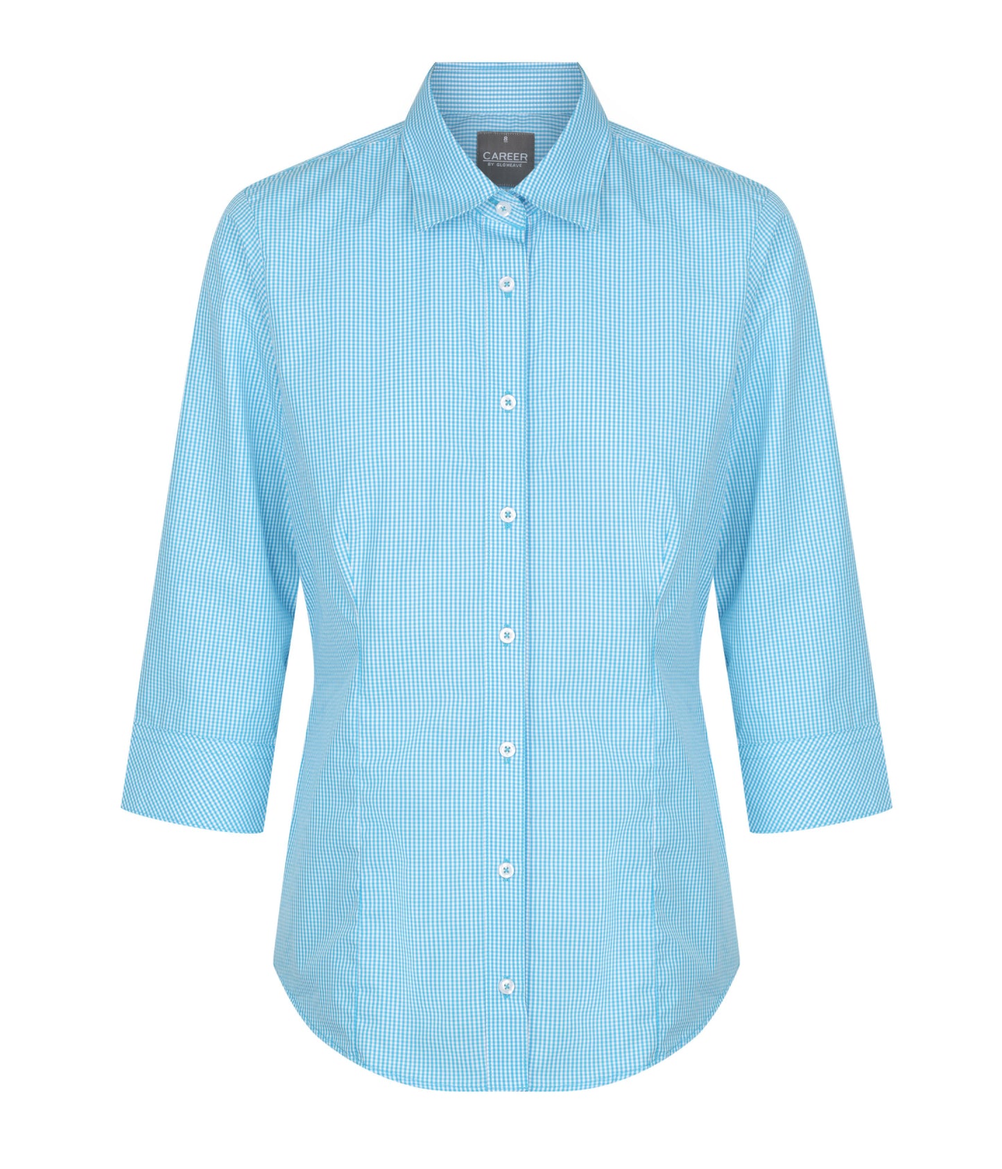 Womens Gingham 3/4 Sleeve Shirt Shirts Gloweave