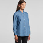 Womens Blue Denim Shirt Shirts AS Colour