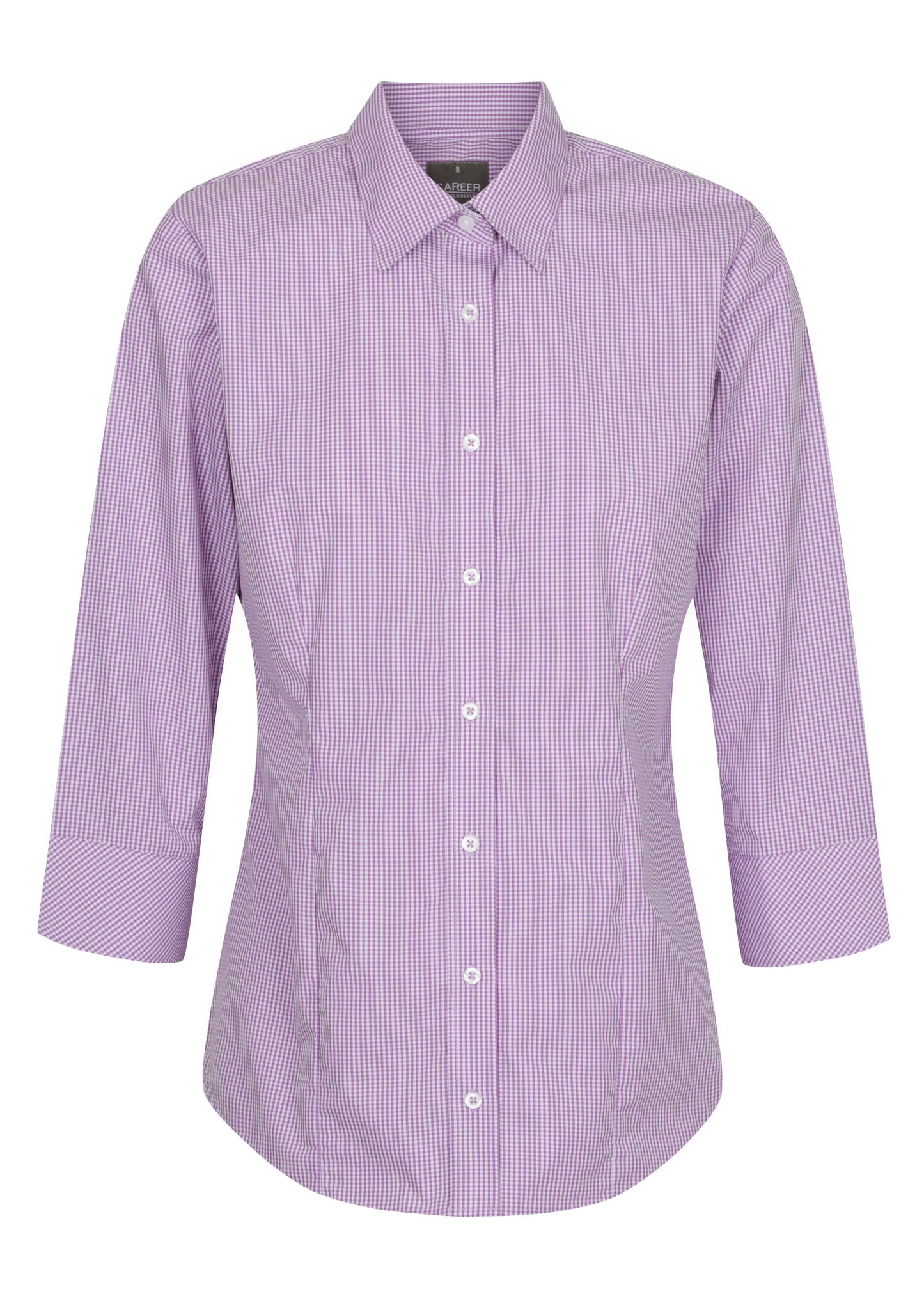 Womens Gingham 3/4 Sleeve Shirt Shirts Gloweave