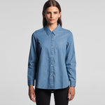 Womens Blue Denim Shirt Shirts AS Colour